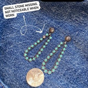 Western style faux turquoise earrings